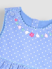 JoJo Maman Bébé Blue Bunny Applique Cord Dress - Image 5 of 6