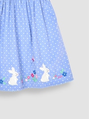 JoJo Maman Bébé Blue Bunny Applique Cord Dress - Image 6 of 6