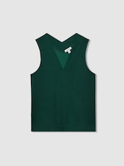 Reiss Green Mira V-Neck Shell Top - Image 2 of 5