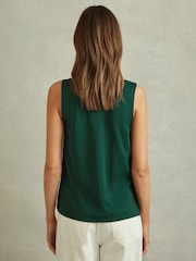 Reiss Green Mira V-Neck Shell Top - Image 4 of 5