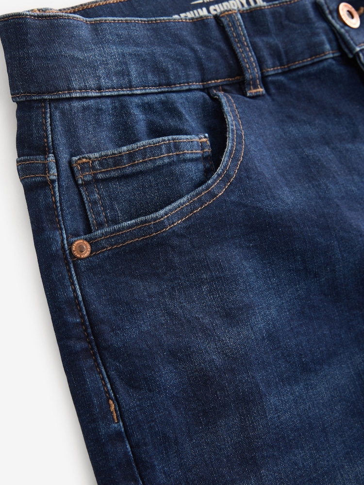 Bleu moyen/noir - Paquet 2 - Straight Fit Classic Jeans extensibles - Image 12 of 13