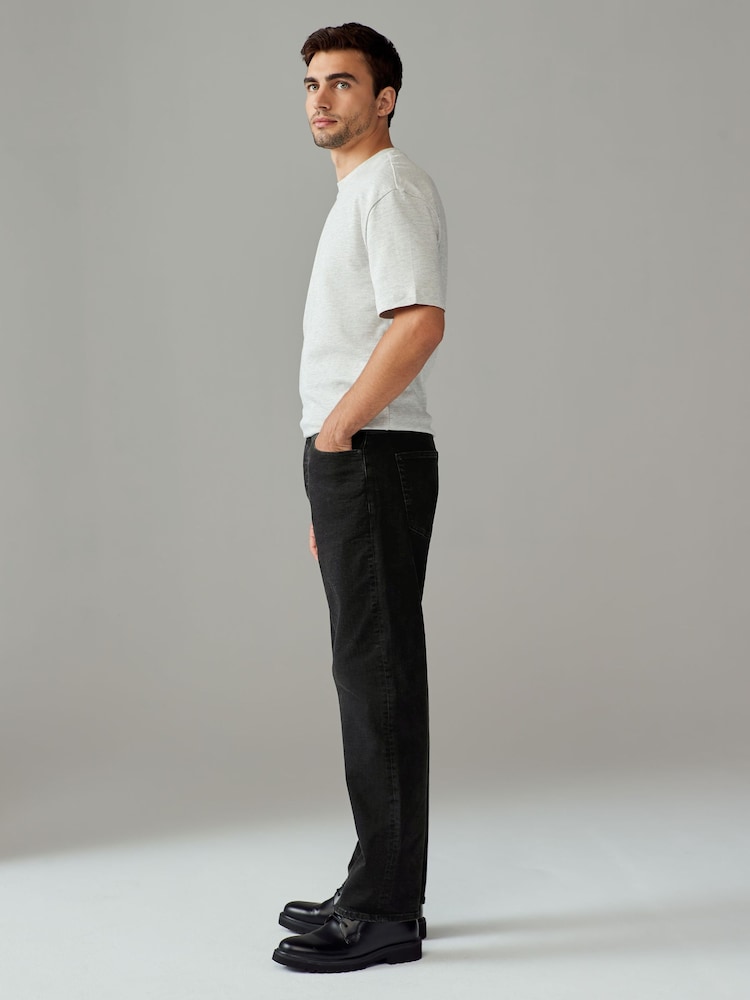 Bleu moyen/noir - Paquet 2 - Straight Fit Classic Jeans extensibles - Image 5 of 13