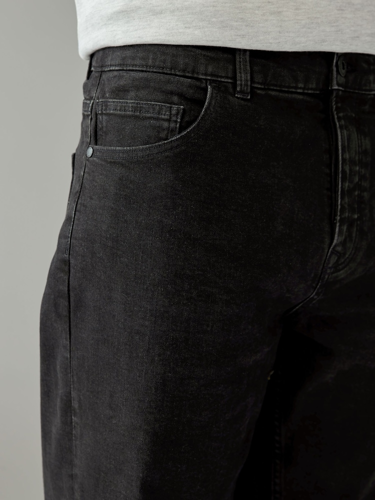 Bleu moyen/noir - Paquet 2 - Straight Fit Classic Jeans extensibles - Image 6 of 13