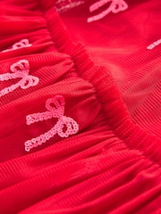 Red Bow Sequin Mesh Party Dress (3mths-8yrs) - Image 8 of 8