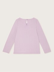 Monsoon Purple Unicorn Rainbow Long Sleeve 100% Cotton T-Shirt - Image 2 of 3