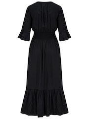 Pour Moi Black Carmen Fuller Bust Elasticated Neckline Midaxi Dress - Image 4 of 4