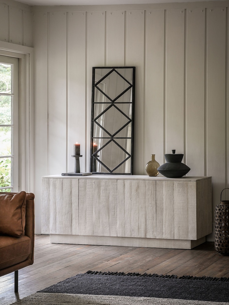 Gallery Home Whitewash Millom 4 Door Sideboard - Image 1 of 5