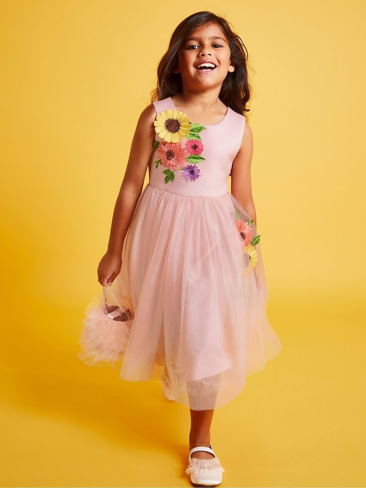 Monsoon Pink Sunflower Scuba Dress - Image 1 of 4