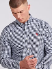 U.S. Polo Assn. Blue Mens 100% Cotton Gingham Shirt - Image 2 of 7
