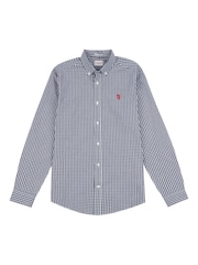 U.S. Polo Assn. Blue Mens 100% Cotton Gingham Shirt - Image 6 of 7