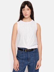 Jigsaw White 100% Linen Twist Front Top - Image 1 of 6