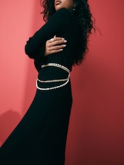 Gold Skinny Layered Chain Belt - Image 3 of 4