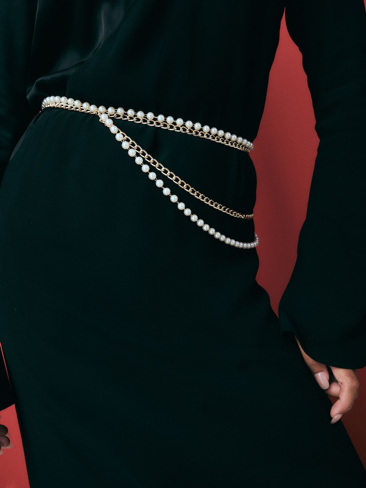 Gold Skinny Layered Chain Belt - Image 4 of 4