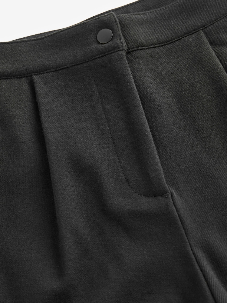 Black Premium Ponte Barrel Leg Trousers With Wool - Image 7 of 8