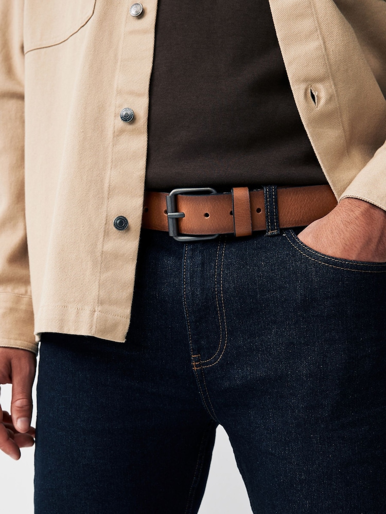 Tan Brown Casual Leather Belt - Image 1 of 4 Tan Brown Casual Leather Belt - Image 1 of 4