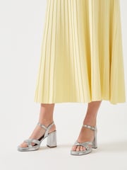 Radley London Silver Archer Street Metallic Cross-Over Platform Heels - Image 1 of 4