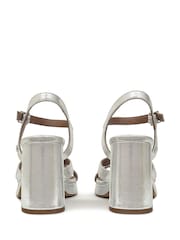 Radley London Silver Archer Street Metallic Cross-Over Platform Heels - Image 3 of 4