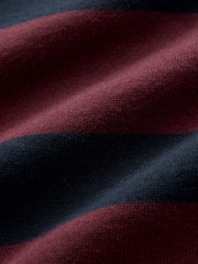 Burgundy Red/Navy Stripe Long Sleeve Rugby Shirt - Image 7 of 7