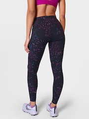 Sweaty Betty Black Floral Stroke Print Full Length Power Workout Leggings - Image 2 of 9