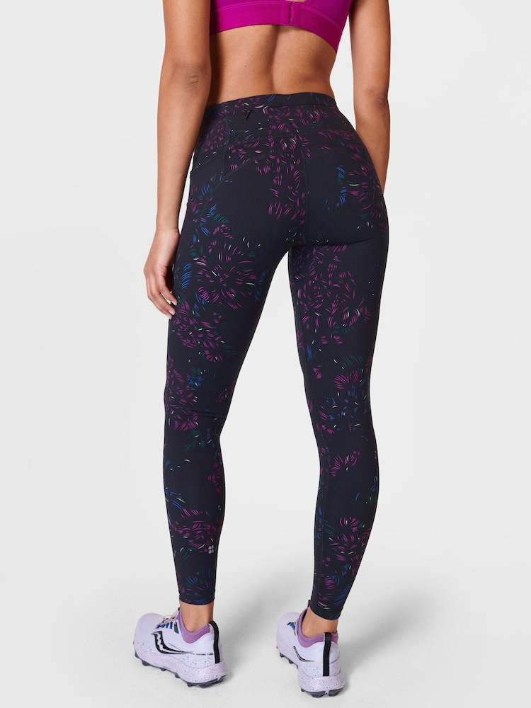 Sweaty Betty Black Floral Stroke Print Full Length Power Workout Leggings - Image 2 of 9