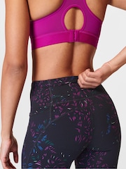 Sweaty Betty Black Floral Stroke Print Full Length Power Workout Leggings - Image 8 of 9