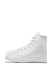 Converse White Chuck Taylor Leather Hightop Trainers - Image 3 of 11