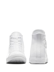 Converse White Chuck Taylor Leather Hightop Trainers - Image 6 of 11