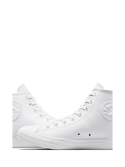 Converse White Chuck Taylor Leather Hightop Trainers - Image 7 of 11