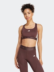 adidas Brown Power Hyperglam Medium Support Bra - Image 1 of 8