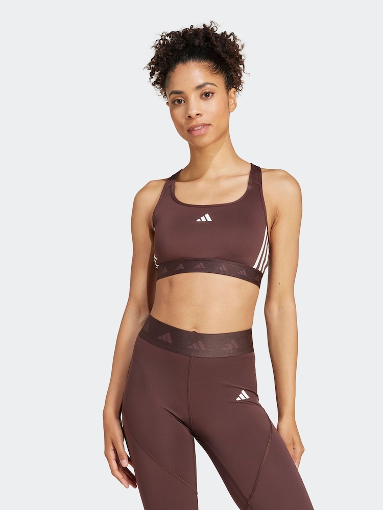 adidas Brown Power Hyperglam Medium Support Bra - Image 1 of 8