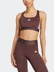 adidas Brown Power Hyperglam Medium Support Bra - Image 4 of 8
