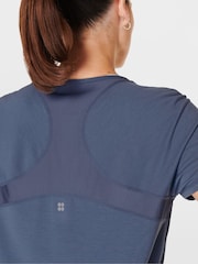 Sweaty Betty Endless Blue Breathe Easy T-Shirt - Image 5 of 7