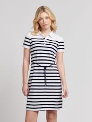 U.S. Polo Assn. Blue Womens Relaxed Stripe Polo Dress - Image 1 of 10