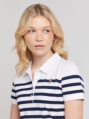 U.S. Polo Assn. Blue Womens Relaxed Stripe Polo Dress - Image 2 of 10