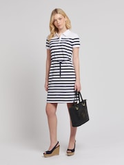 U.S. Polo Assn. Blue Womens Relaxed Stripe Polo Dress - Image 3 of 10