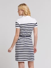U.S. Polo Assn. Blue Womens Relaxed Stripe Polo Dress - Image 4 of 10