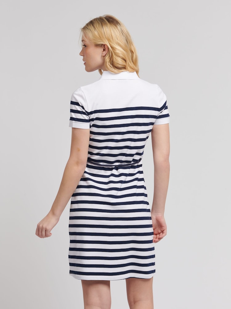 U.S. Polo Assn. Blue Womens Relaxed Stripe Polo Dress - Image 4 of 10