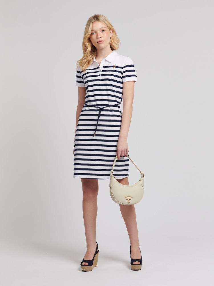 U.S. Polo Assn. Blue Womens Relaxed Stripe Polo Dress - Image 5 of 10