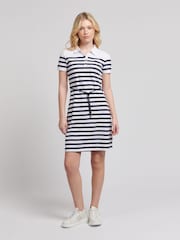 U.S. Polo Assn. Blue Womens Relaxed Stripe Polo Dress - Image 6 of 10