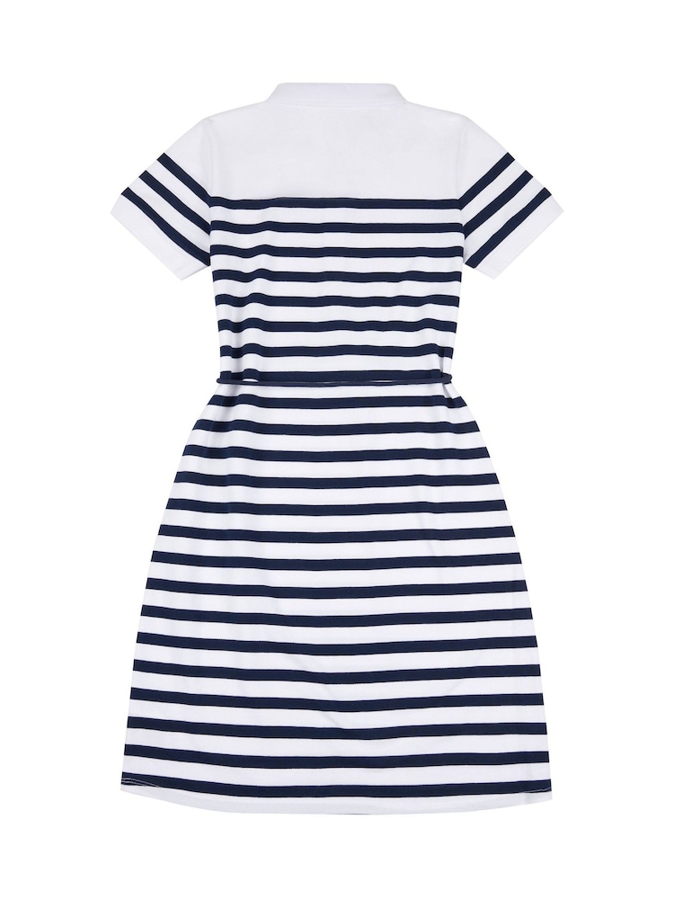 U.S. Polo Assn. Blue Womens Relaxed Stripe Polo Dress - Image 8 of 10