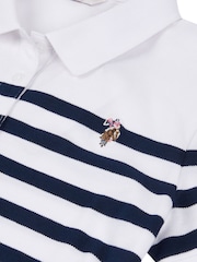 U.S. Polo Assn. Blue Womens Relaxed Stripe Polo Dress - Image 9 of 10