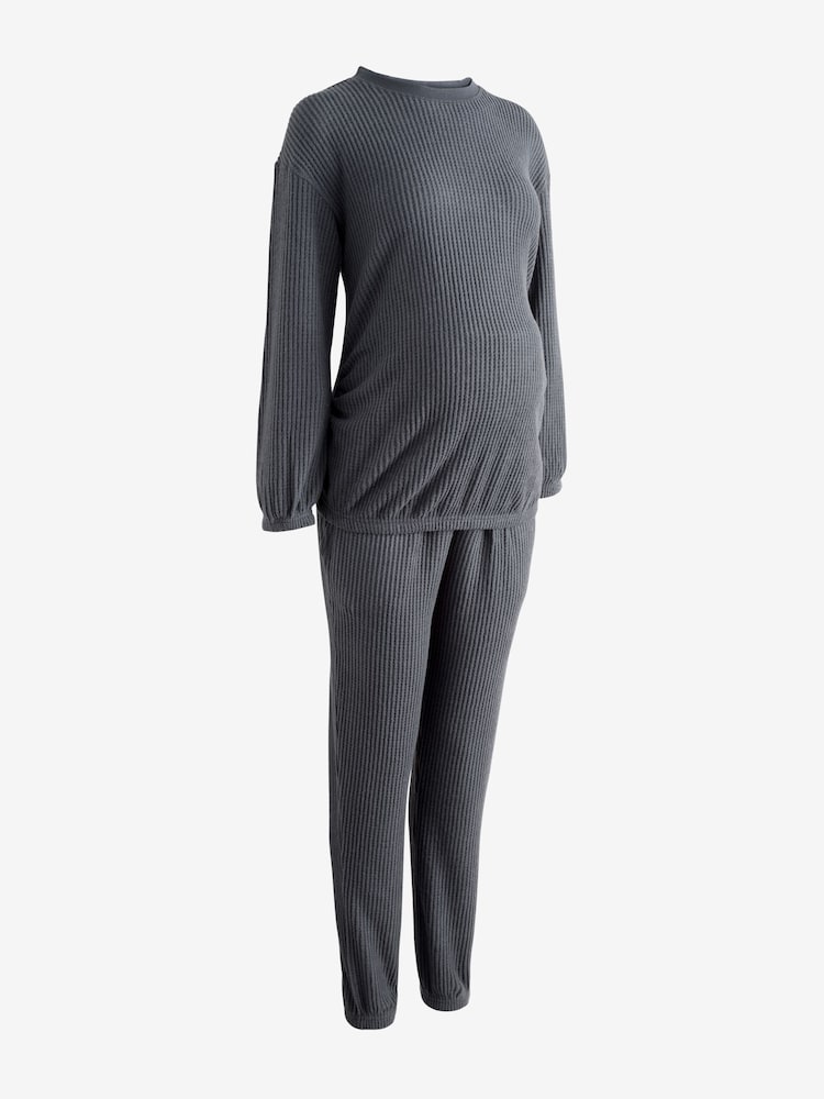 Mornarica - Materinstvo Cosy z vafljasto strukturo dolg rokav; z dolgimi rokavi Pižama - Slika 2 iz 4 Mornarica - Materinstvo Cosy z vafljasto strukturo dolg rokav; z dolgimi rokavi Pižama - Slika 2 iz 4