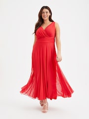 Scarlett & Jo Red Nancy Marilyn Mesh Maxi Dress - Image 1 of 5