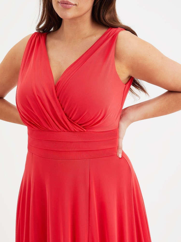 Scarlett & Jo Red Nancy Marilyn Mesh Maxi Dress - Image 2 of 5