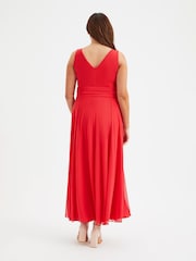 Scarlett & Jo Red Nancy Marilyn Mesh Maxi Dress - Image 4 of 5