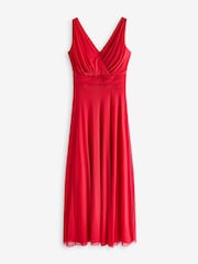 Scarlett & Jo Red Nancy Marilyn Mesh Maxi Dress - Image 5 of 5