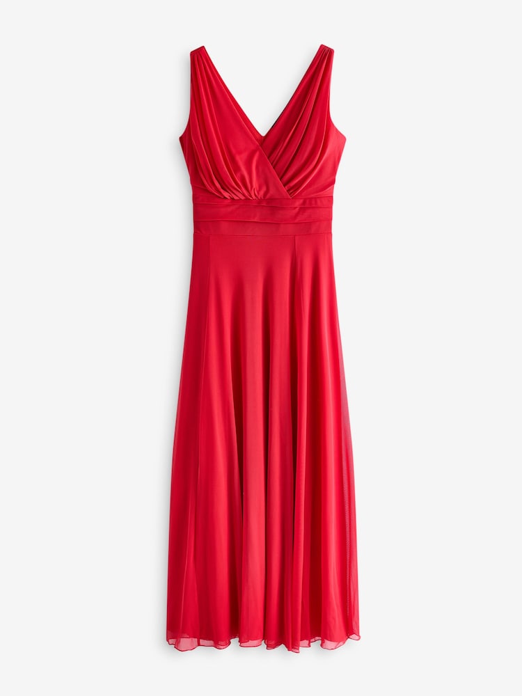 Scarlett & Jo Red Nancy Marilyn Mesh Maxi Dress - Image 5 of 5