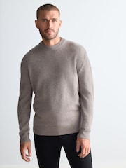 Neutral Plain Regular Fit 100% Lambswool Premium Jumper - Image 1 of 5