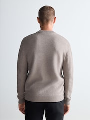 Neutral Plain Regular Fit 100% Lambswool Premium Jumper - Image 3 of 5