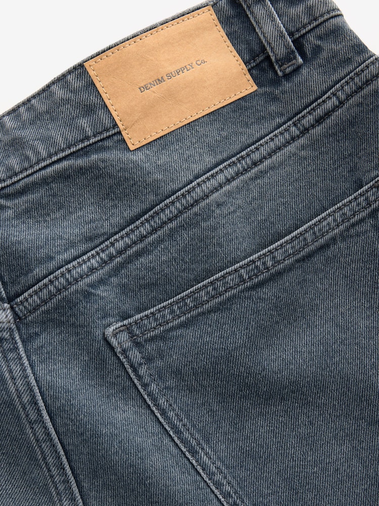 Blue Grey Tint Relaxed Fit Vintage Wash Denim Jeans - Image 10 of 10